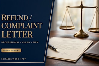 write a professional consumer complaint or refund demand letter