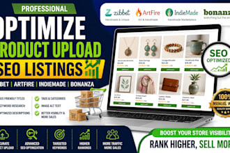 optimize zibbet artfire indiemade bonanza product upload SEO listings