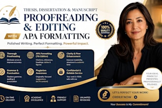proofread and edit your thesis, dissertation or manuscript with apa formatting