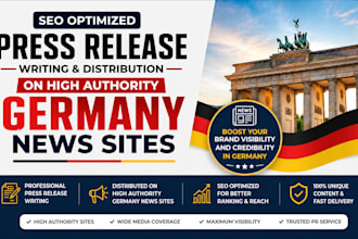 write SEO press release and distribute on high authority germany news sites