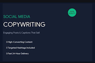 be your creative social media copywriter and content writer