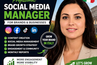 professional social medial manager for brand and business in italy