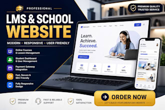 build lms educational website elearning website, online course website education