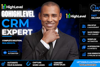 setup gohighlevel CRM, funnels, workflows and ai automation