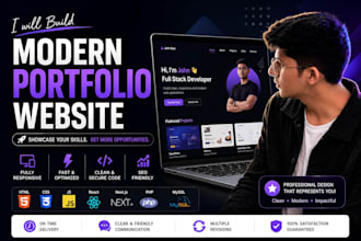 create a professional portfolio website