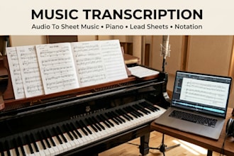 transcribe music audio to sheet music piano transcription lead sheet notation