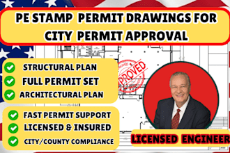 draw review and pe stamp for city permit in utah georgia north carolina texas ca