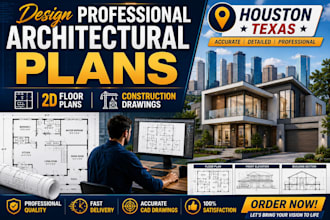 design professional architectural plans, 2d floor plans and construction drawing