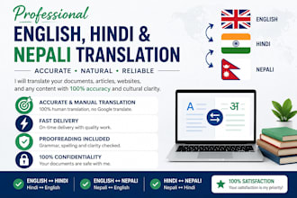 translate english,nepali and hindi professionally or i will teach basic about it