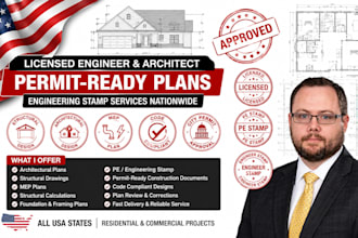 permit drawing, licensed architect, engineer stamp alabama texas ca stamp permit