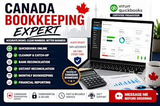 clean up messy books, reconcile accounts and manage canada bookkeeping