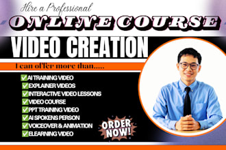 create ai online course content, video lessons, ppt, voiceover and lms upload