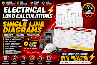 create electrical load calculations, single line diagrams