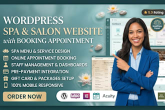 design wordpress spa salon website with booking, appointment using elemento pro