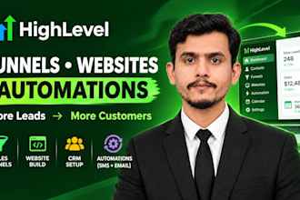 build a complete gohighlevel system with funnels, automations, and CRM for you