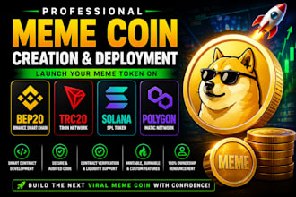 create meme coin, meme token on bep20, trc 20, sol, polygon, bsc