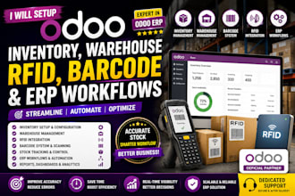 setup odoo inventory warehouse rfid barcode and erp workflows