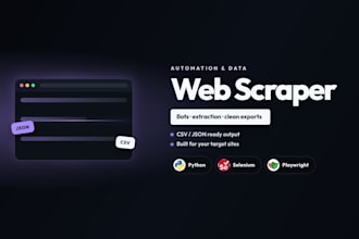 build web automation or data scraper using selenium