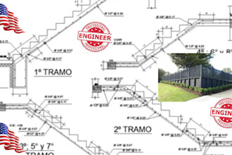 do detailed drawing for fences, handrails, gates staircase, balustrades
