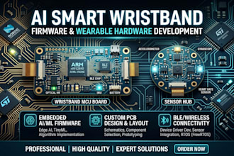develop ai smart wrist band firmware and wearable hardware