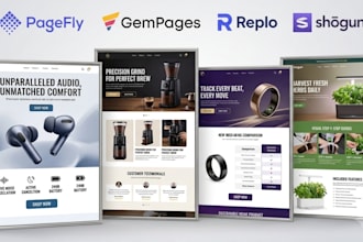 design shopify one product store landing page in gempages replo pagefly shogun
