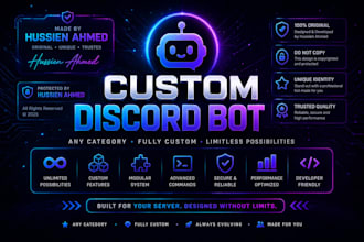 develop a professional custom discord bot for your server
