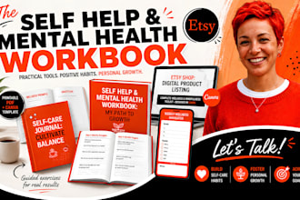design self help and mental health workbook  etsy digital product worksheet
