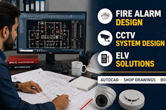 design fire alarm, cctv, access control, and elv systems and low voltage, calcu