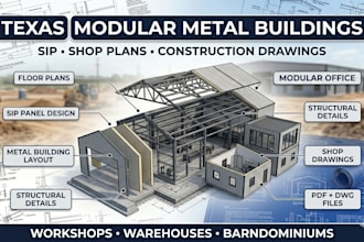 design modern texas modular metal building layout sip shop construction drawings