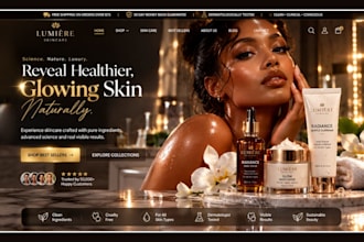design skincare beauty website shopify store cosmetics store and beauty store