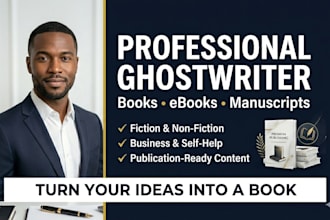 ghostwriting and book writing service, professional ebook and manuscript writer