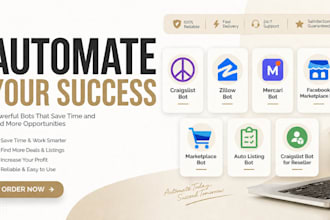 develop facebook marketplace bot, auto listing bot, craigslist bot for reseller