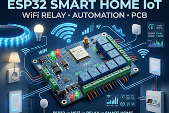design smart home automation, wifi relay and esp32 iot systems