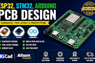 design esp32, stm32, arduino pcb layout prototyping in kicad, altium