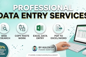 do perfect data entry, copy paste and web research work