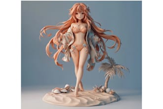 diliver 3d anime figure, anime diorama model action figure stl for 3d printing