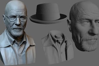 create custom 3d head, bust, portrait, figurine, face sculp, stl for 3d printing