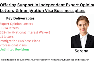write US expert opinion letters for eb2 niw eb1a o1 immigration petitions