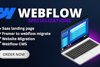design your saas landing page or migrate your framer website to webflow with cms