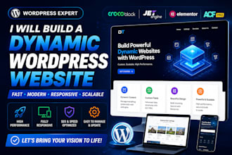 build a dynamic wordpress website with crocoblock, jetengine, elementor, acf pro