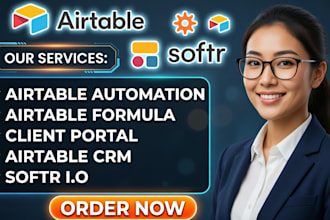 build airtable database, client portal, softr io, airtable crm airtable expert