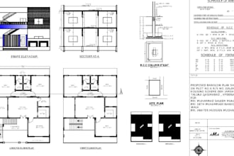create full set building plan, floorplan for real estate, drawings in revit, cad