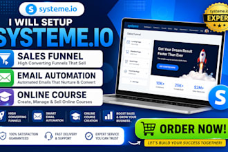 setup systeme io sales funnel systeme io email automation systeme io course