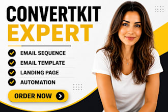 setup convertkit automation email sequence and landing page