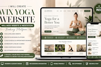 create wix yoga website, wellness website and meditation booking platform