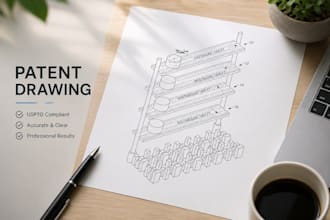 draw uspto patent drawings, technical, patent illustration and patent figures
