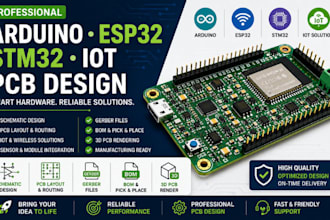 design arduino, esp32, stm32 and iot pcb projects