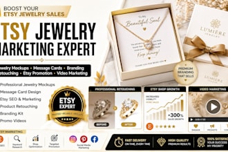 do etsy marketing jewelry mockup message card branding retouching video
