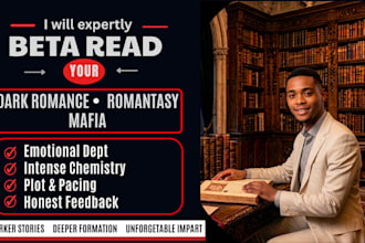 beta read dark romance, mafia or romantasy novels expertly