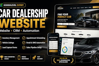 build gohighlevel car dealership website ghl inventory sales website